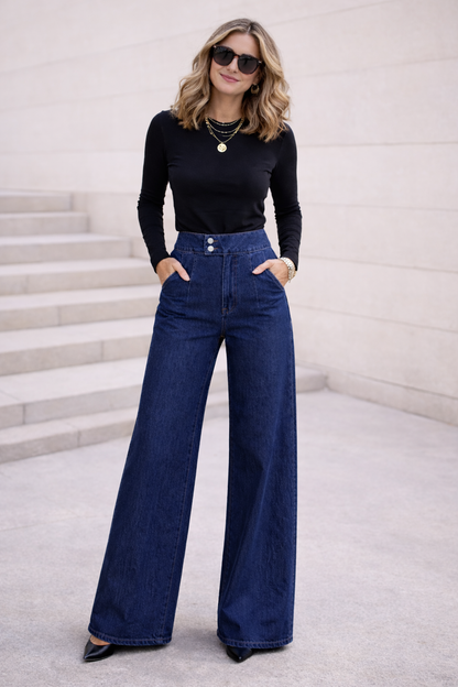 PANTALON AUDRIE – JEANS TAILLE HAUTE CHIC PRINTEMPS