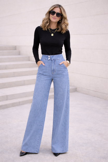 PANTALON AUDRIE – JEANS TAILLE HAUTE CHIC PRINTEMPS